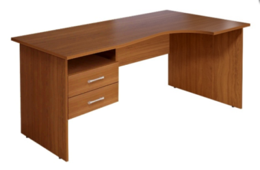 Стол криволинейный КМ75 Монолит 1404х904(704)х756 правый с тумбой (СМ4П+ТМ11)  &mdash; Аэлита