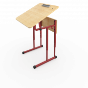 Стол ученический АЭЛИТА одноместный регулируемый, с радиусом, красный металлокаркас &mdash; Аэлита