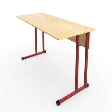 Стол ученический АЭЛИТА Стандарт 2-местный нерегулируемый, красный металлокаркас &mdash; Аэлита