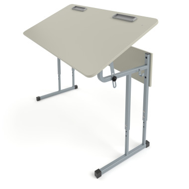 Стол (парта) ученический 2-местный регулируемый 1200*500 с наклоном столешницы с закруглением — Аэлита