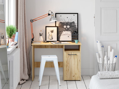 Стол рабочий ФРОНДА-10 письменный с тумбой — Аэлита