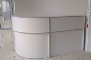 Стойка ресепшн Эдем 2100х900х1170 ПЕПЕЛ &mdash; Аэлита