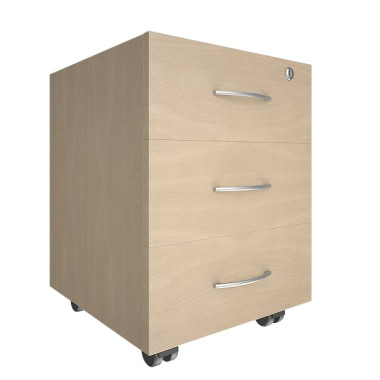 Тумба подкатная Nova S (3 ящика, с замком) — Аэлита