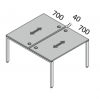 Рабочая станция на 2 места (глубина 1440 мм)