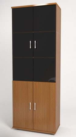 Шкаф КМ20 Монолит высокий 744х390х2046 со стеклом(ШМ44+ДМ41х2+БСКТ449х2+ФС02*2) — Аэлита