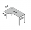 Стол эргономичный на П-обр.каркасе(левый)