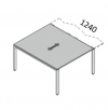 Модуль начальный стола переговоров (глубина 1240мм)