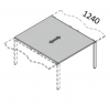 Модуль средний стола переговоров (глубина 1240мм)